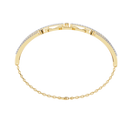 Yellow Gold Pavé Bar and Chain Link Bracelet