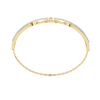 Yellow Gold Pavé Bar and Chain Link Bracelet