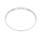 White Gold Diamond Interlocking Oval Link Split Row Bracelet