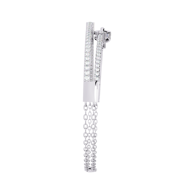 White Gold Diamond Interlocking Oval Link Split Row Bracelet