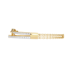 Yellow Gold Pavé Bar and Chain Link Bracelet