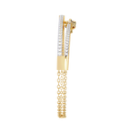 Yellow Gold Pavé Bar and Chain Link Bracelet