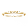 Yellow Gold Pavé Bar and Chain Link Bracelet