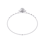 White Gold Diamond Halo Ribbed Petal Bloom Bracelet