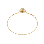 Yellow Gold Halo Flower Station Double-Chain Bracelet