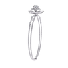 White Gold Diamond Halo Ribbed Petal Bloom Bracelet