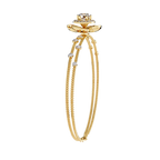 Yellow Gold Halo Flower Station Double-Chain Bracelet