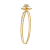 Yellow Gold Halo Flower Station Double-Chain Bracelet