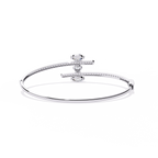 White Gold Diamond Marquise Tip Bypass Bracelet