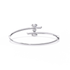 White Gold Diamond Marquise Tip Bypass Bracelet