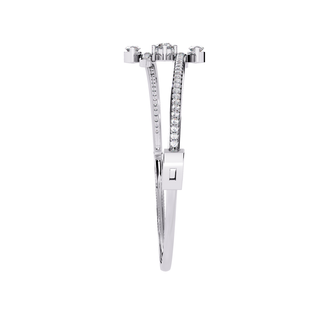 White Gold Diamond Marquise Tip Bypass Bracelet