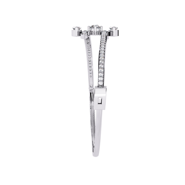 White Gold Diamond Marquise Tip Bypass Bracelet