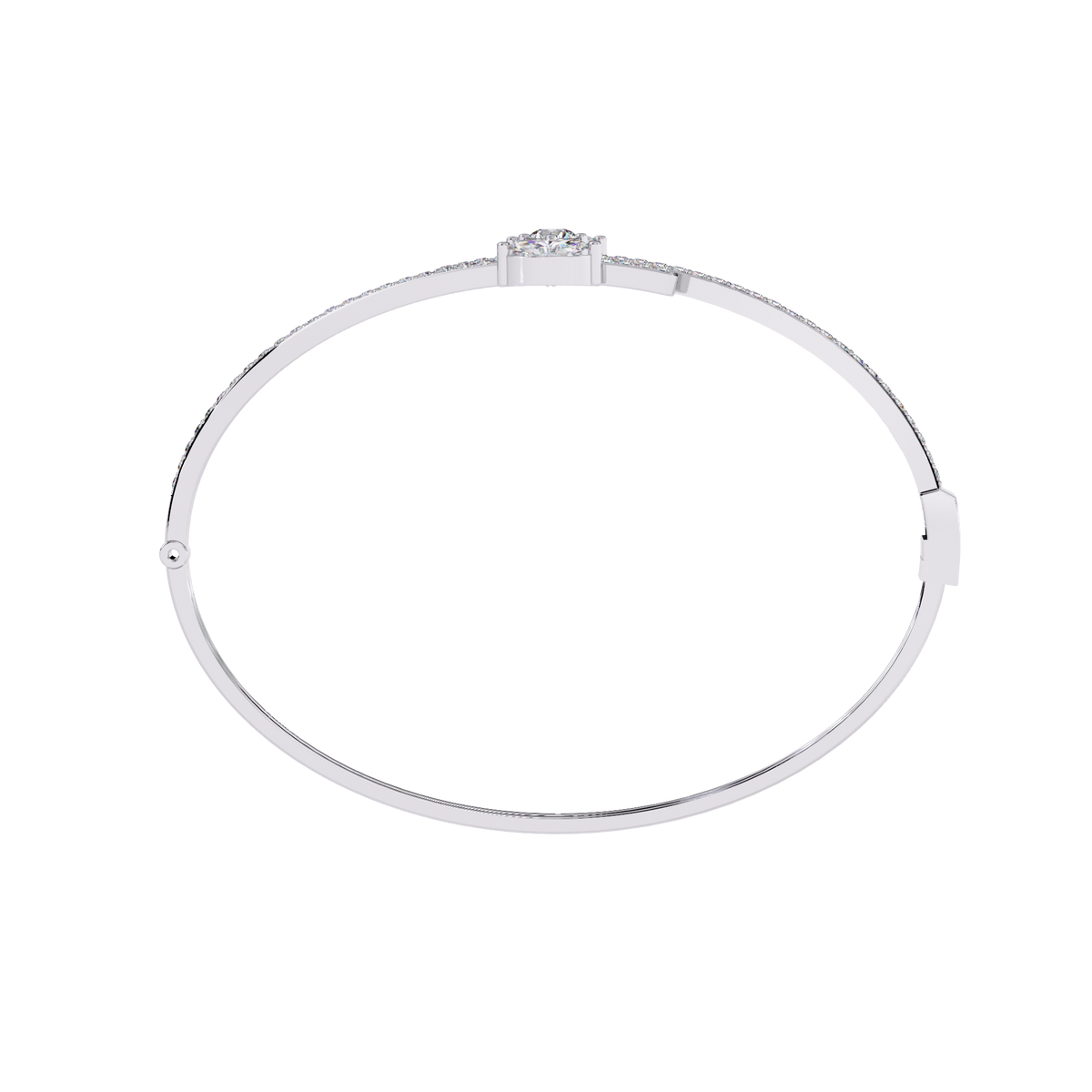 White Gold Diamond Marquise Tip Bypass Bracelet