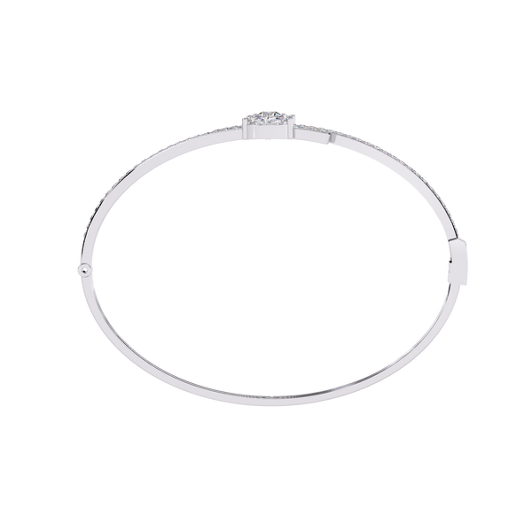 White Gold Diamond Marquise Tip Bypass Bracelet