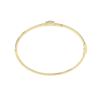 Yellow Gold Marquise and Pavé Triple-Bar Bypass Bangle