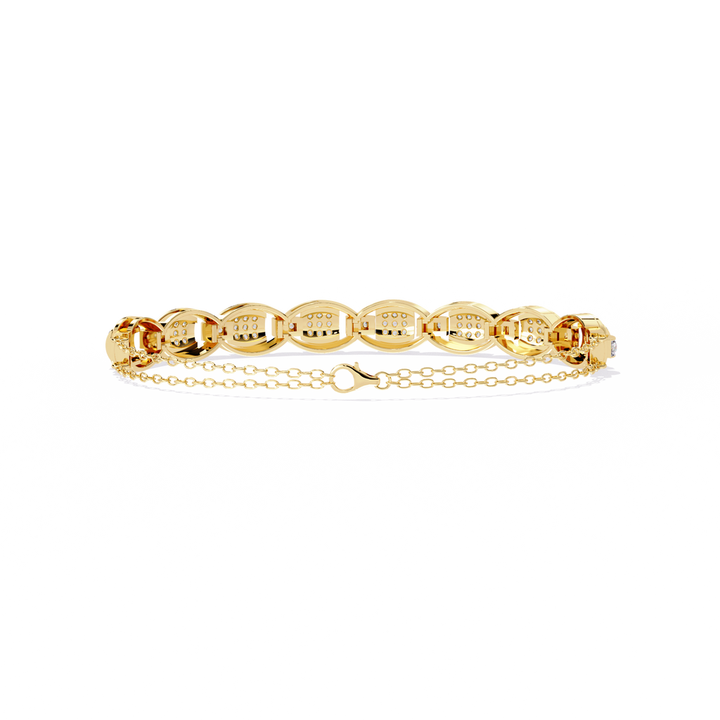 Yellow Gold Pavé Cushion Mariner Link Bracelet