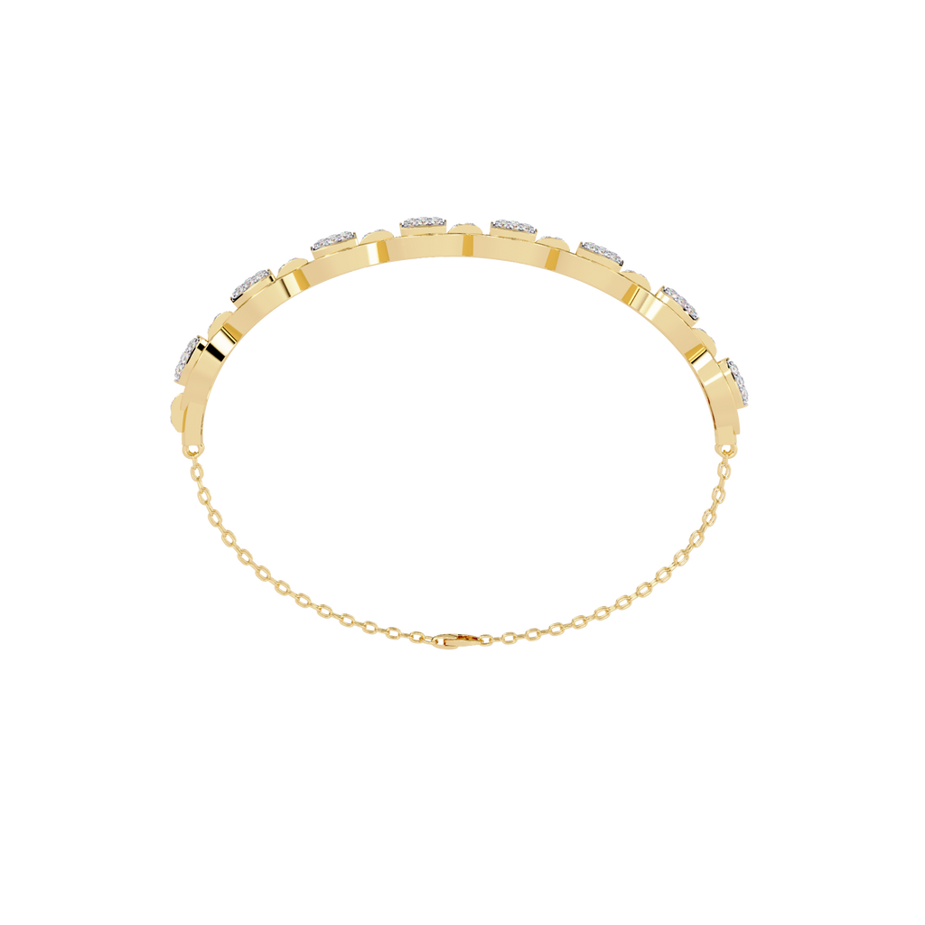 Yellow Gold Pavé Cushion Mariner Link Bracelet