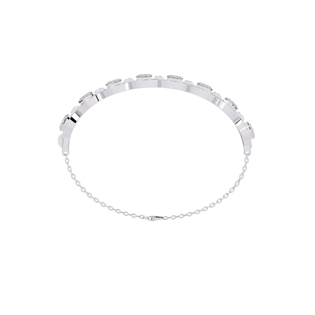 White Gold Diamond Pavé Panel Mariner Link Bracelet