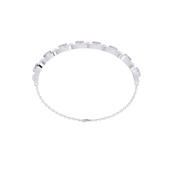 White Gold Diamond Pavé Panel Mariner Link Bracelet