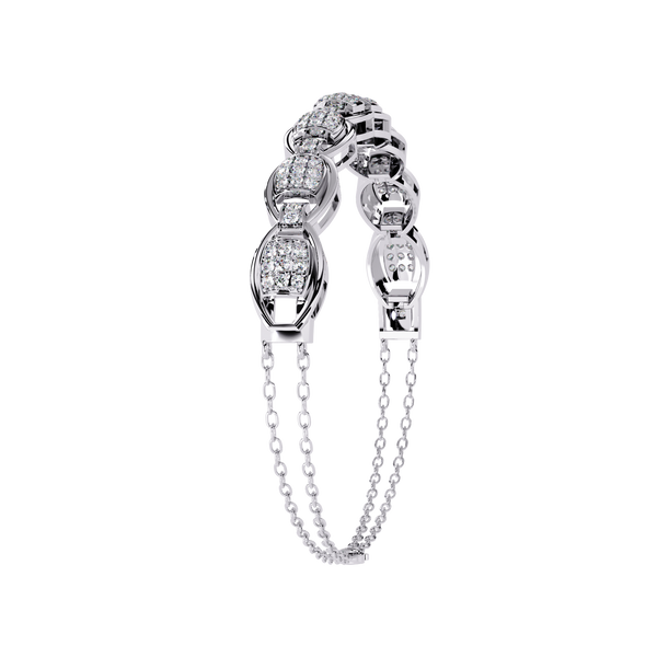 White Gold Diamond Pavé Panel Mariner Link Bracelet