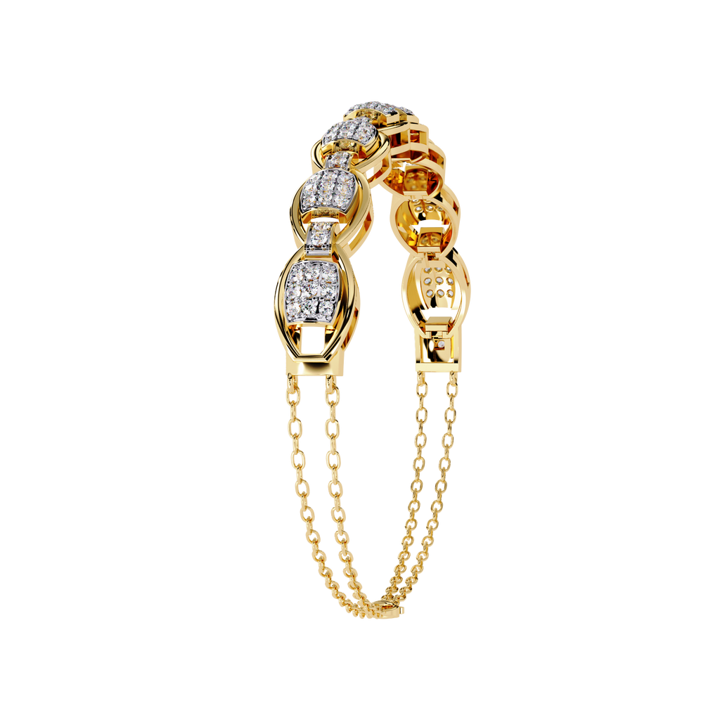 Yellow Gold Pavé Cushion Mariner Link Bracelet