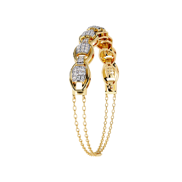 Yellow Gold Pavé Cushion Mariner Link Bracelet
