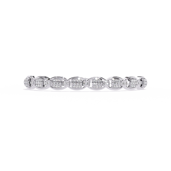 White Gold Diamond Pavé Panel Mariner Link Bracelet