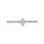 White Gold Diamond Princess Cut Halo Kite Station Bracelet