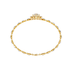 Yellow Gold Princess Halo Square Station Bracelet