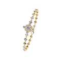 Yellow Gold Princess Halo Square Station Bracelet