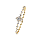Yellow Gold Princess Halo Square Station Bracelet