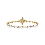 Yellow Gold Princess Halo Square Station Bracelet