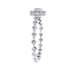 White Gold Diamond Princess Cut Halo Kite Station Bracelet