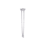 White Gold Diamond Ribbed Coil Crossbar Double Chain Bracelet