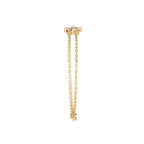 Yellow Gold Crossed Pavé Bar Double Chain Bracelet