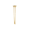 Yellow Gold Crossed Pavé Bar Double Chain Bracelet