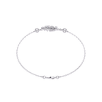 White Gold Diamond Curved Wire Cage Scattered Stone Bracelet