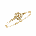 Yellow Gold Openwork Curved Rib Diamond Bracelet
