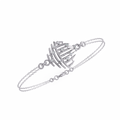 White Gold Diamond Curved Wire Cage Scattered Stone Bracelet