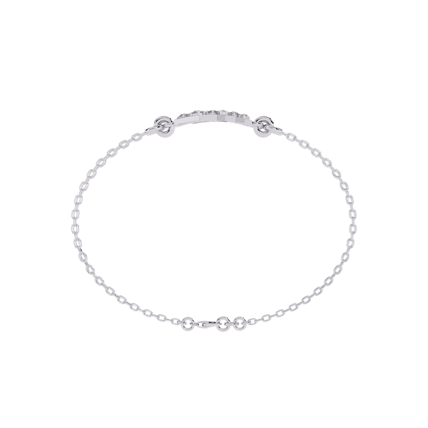 White Gold Diamond Tessellated Triangle Cluster Double Chain Bracelet
