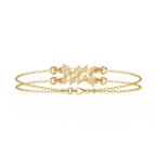 Yellow Gold Two-Tone Triangle Cluster Chain Bracelet