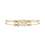 Yellow Gold Two-Tone Triangle Cluster Chain Bracelet
