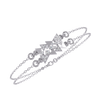 White Gold Diamond Tessellated Triangle Cluster Double Chain Bracelet