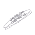 White Gold Diamond Tessellated Triangle Cluster Double Chain Bracelet