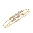 Yellow Gold Two-Tone Triangle Cluster Chain Bracelet
