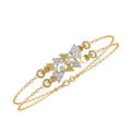 Yellow Gold Two-Tone Triangle Cluster Chain Bracelet