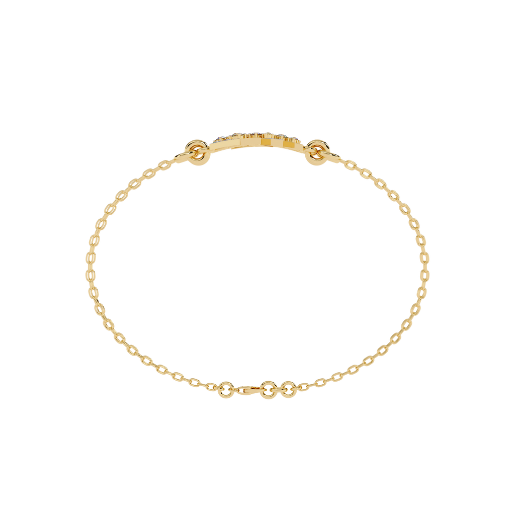 Yellow Gold Two-Tone Triangle Cluster Chain Bracelet