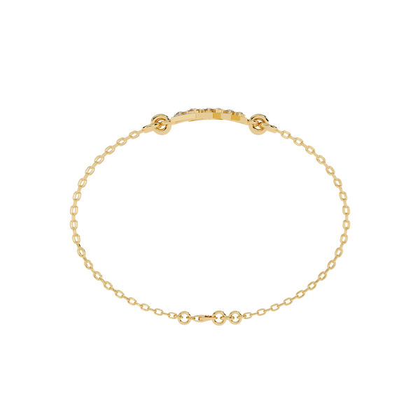 Yellow Gold Two-Tone Triangle Cluster Chain Bracelet