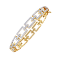 Yellow Gold Open Square Pavé Link Bracelet
