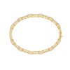 Yellow Gold Open Square Pavé Link Bracelet